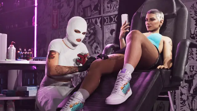 GTA 6: armas e ação (imagem oficial da Rockstar Games)