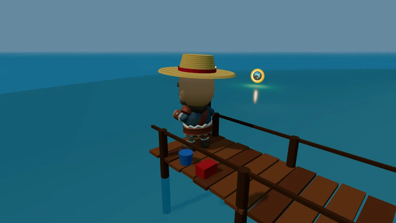 Lutador pescando no píer